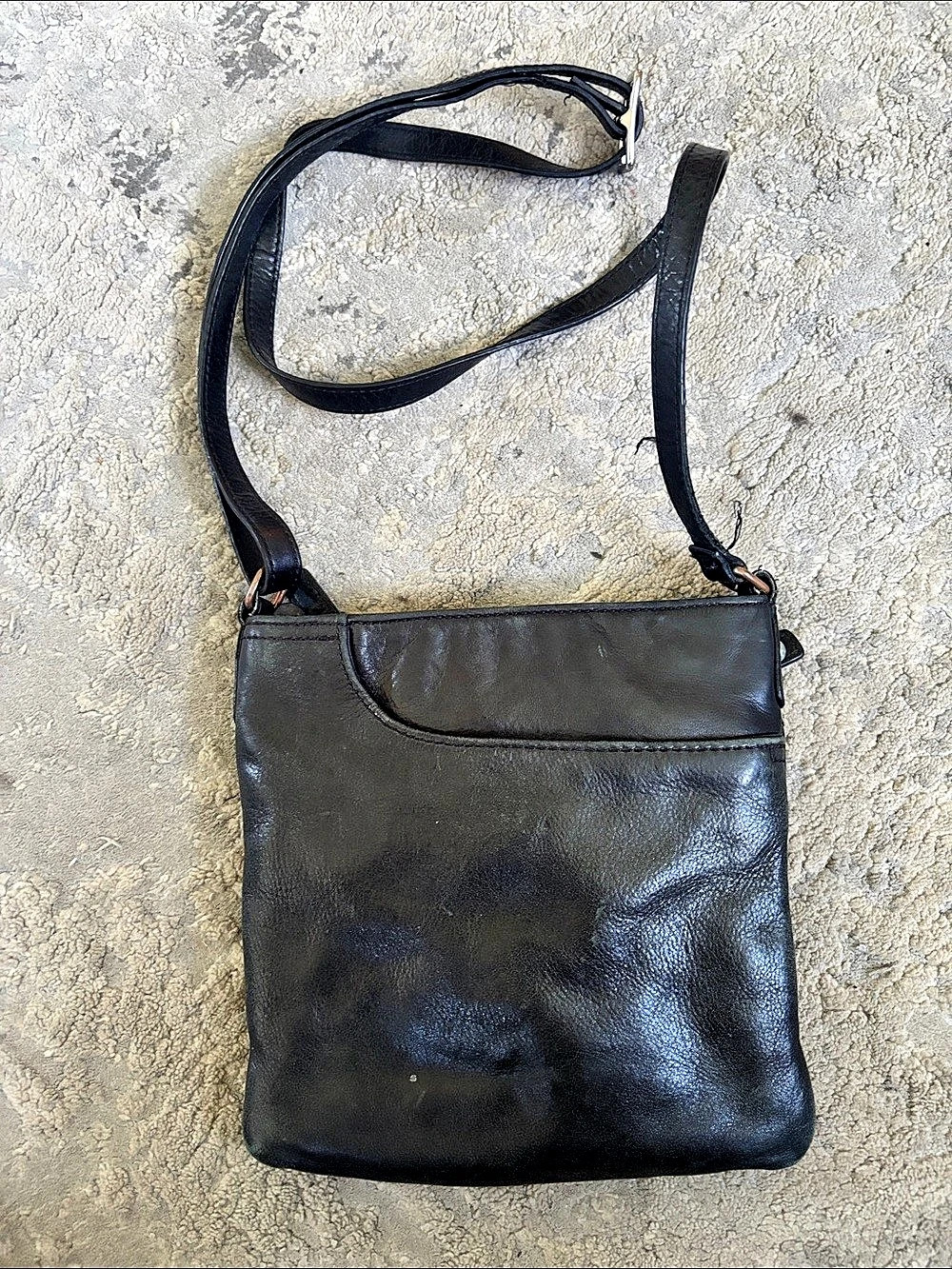 MARGOT Black Leather-Look Crossbody Bag